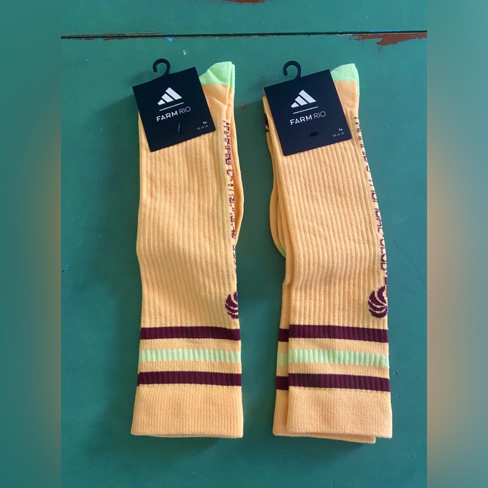 2 Pairs adidas d x FARM Rio Collab Below Knee OS Semi Spark Socks NEW